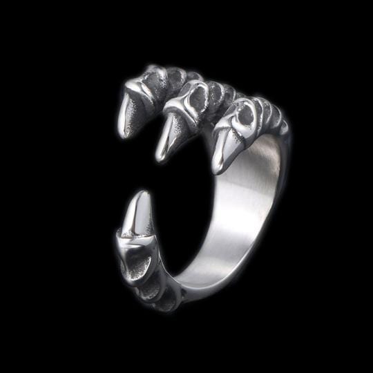 VINTAGE DRACHENKLAUE EDELSTAHLRING