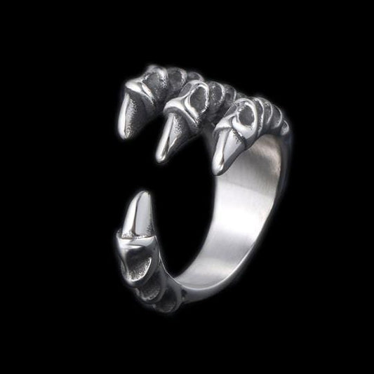 VINTAGE DRACHENKLAUE EDELSTAHLRING