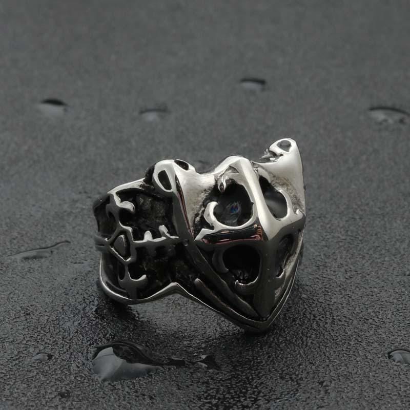 ANILLO DE ACERO INOXIDABLE CON ESCUDO MILITAR VINTAGE