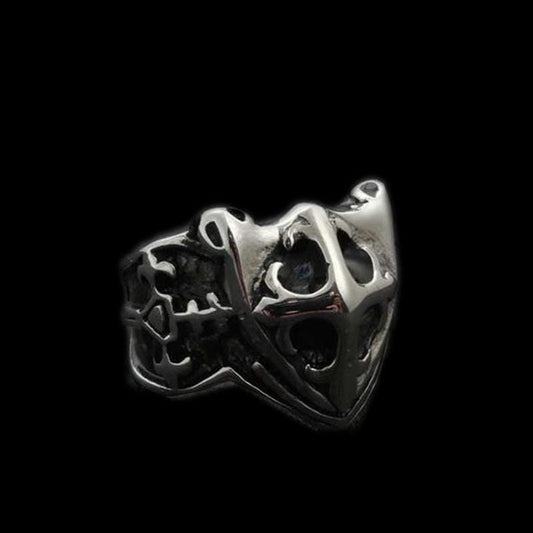 ANILLO DE ACERO INOXIDABLE CON ESCUDO MILITAR VINTAGE