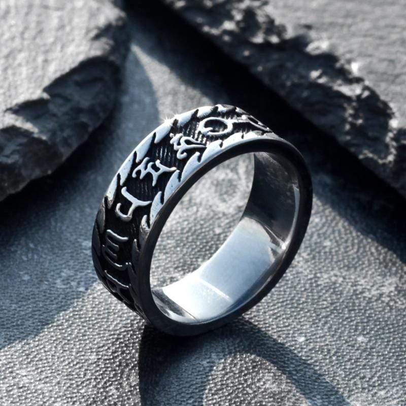 ANILLO VINTAGE EN SÁNSCRITO PARA HOMBRE