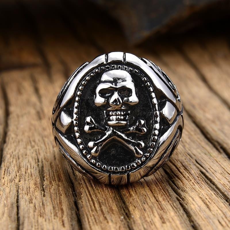 VINTAGE SKULL STAINLESS STEEL RING