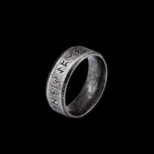 ANILLO DE ACERO INOXIDABLE CON RUNAS VIKINGAS VINTAGE