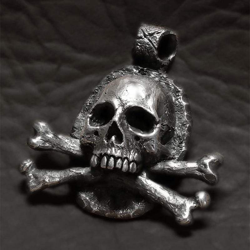 SKELETON PUNK BIKER CROSSBONES PENDANT