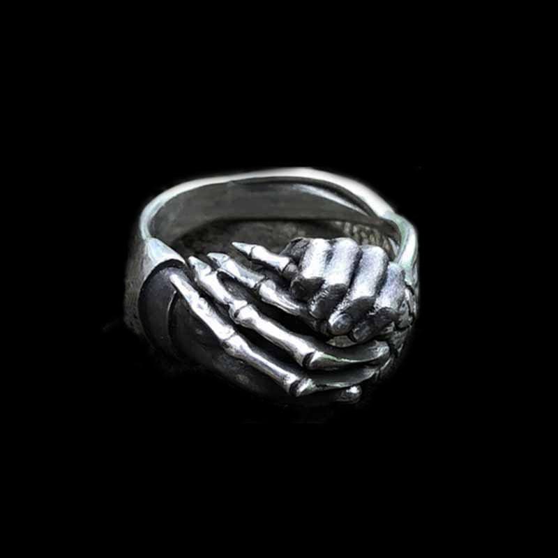 SKULL HAND FRIENDSHIP STAINLESS STEEL RING