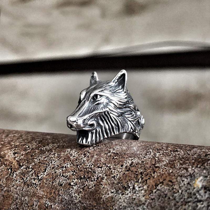 ANILLO VIKINGO NÓRDICO GIGANTE DE LOBO