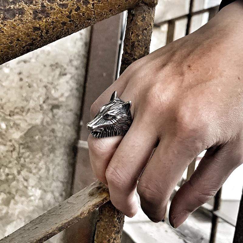 VIKING NORDIC GIANT WOLF RING