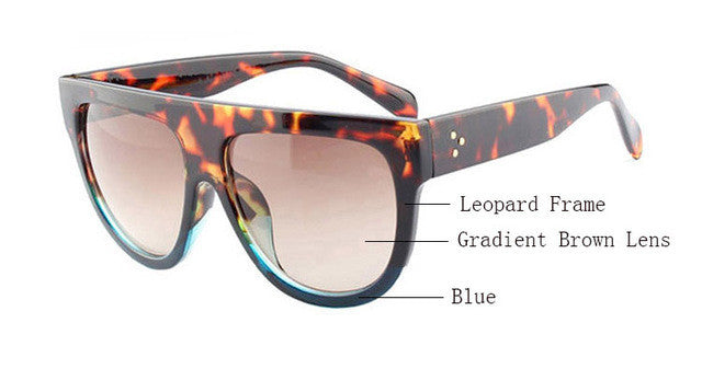 Sonnenbrille mit flacher Oberseite und verspiegelter Linse